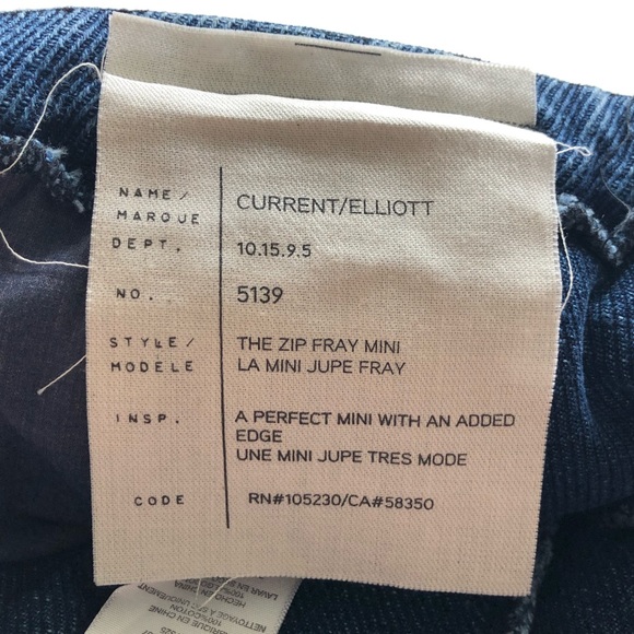 Current Elliott The Zip Fray Mini Denim Skirt - Picture 8 of 13